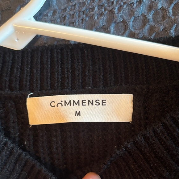 Commense Black Sweater with White Floral Design - Picture 2 of 3